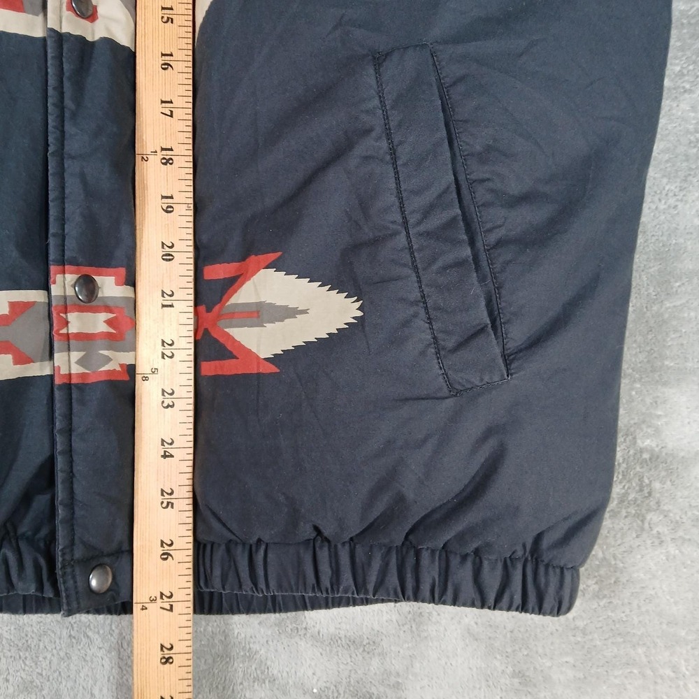 Vintage Polo Ralph Lauren Down Puffer Jacket Mens L Country Native Aztec Black - Picture 5 of 12